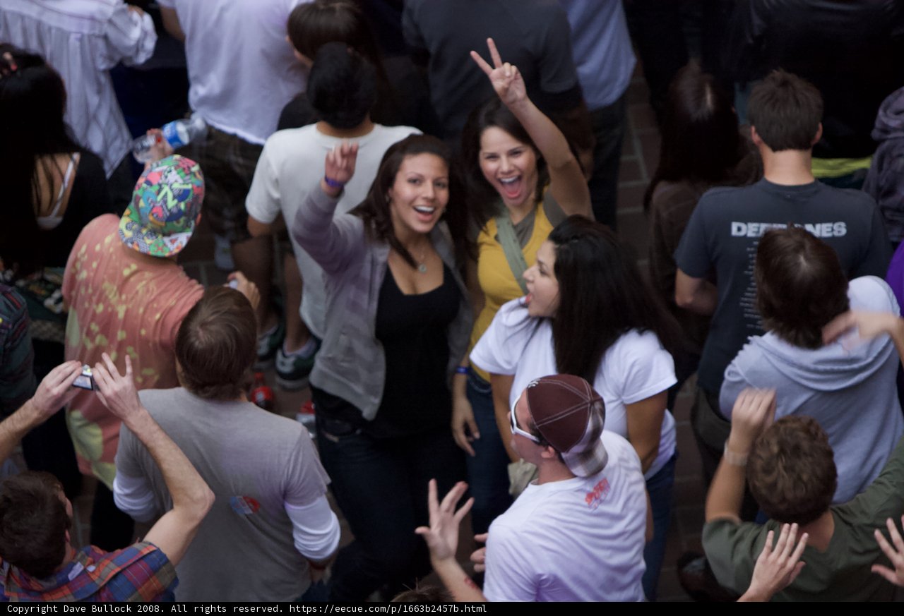 Joyful Crowd of 21 People