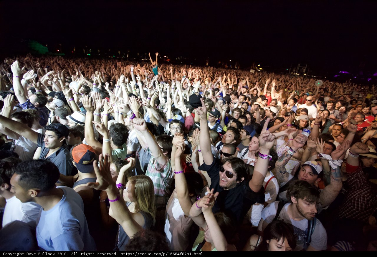 Night Sky Lit Up by Concertgoers