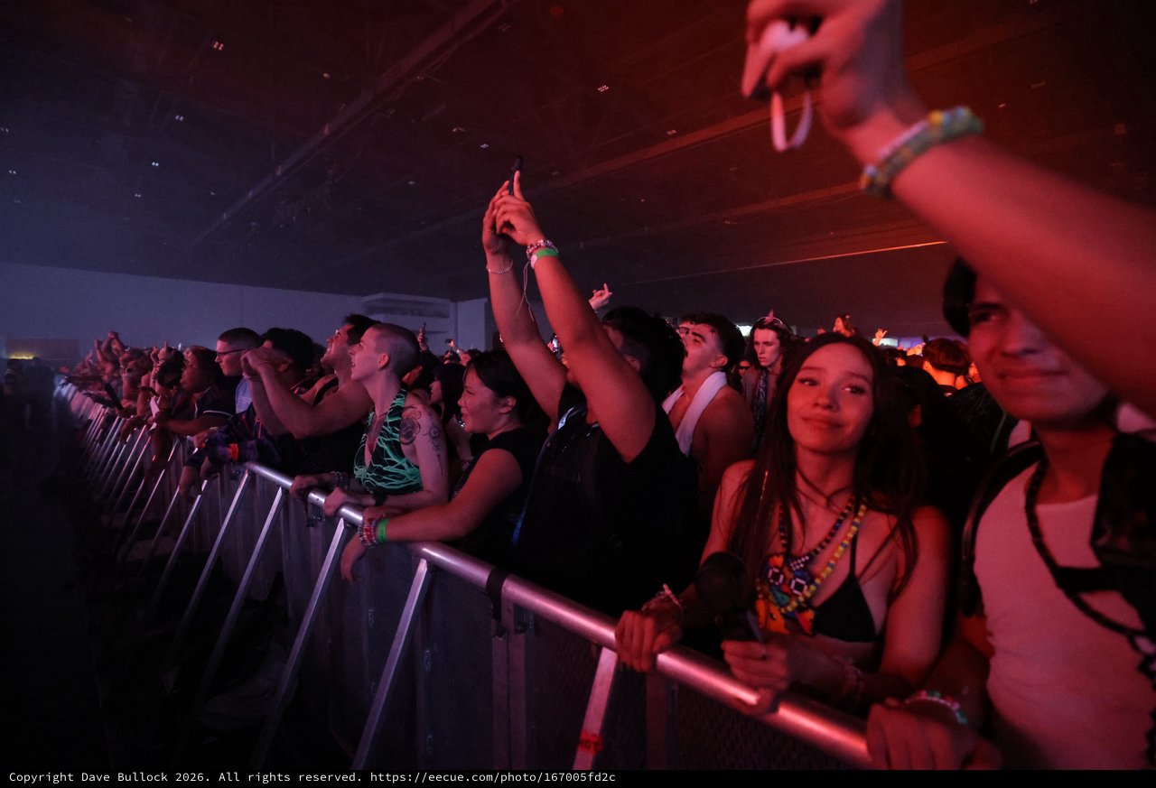 Ecstatic Crowd Pressed Against Barrier at Wobbleland
