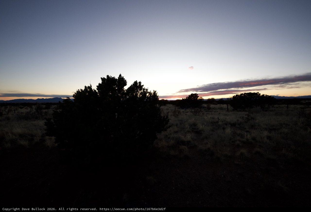 Desert Twilight Over Santa Fe Landscape