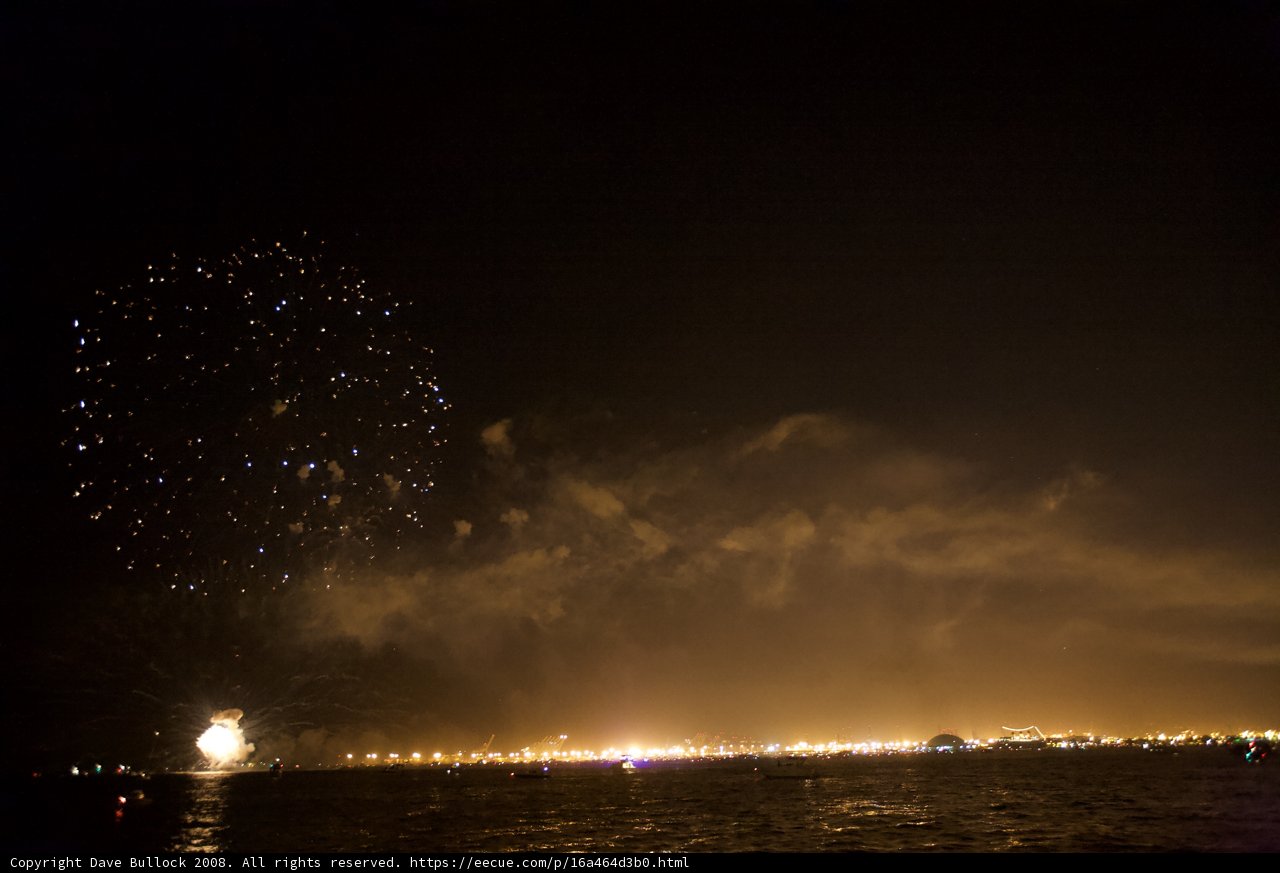 Explosive fireworks over San Diego