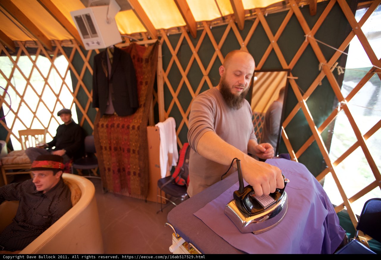 Ironing in the Yurt