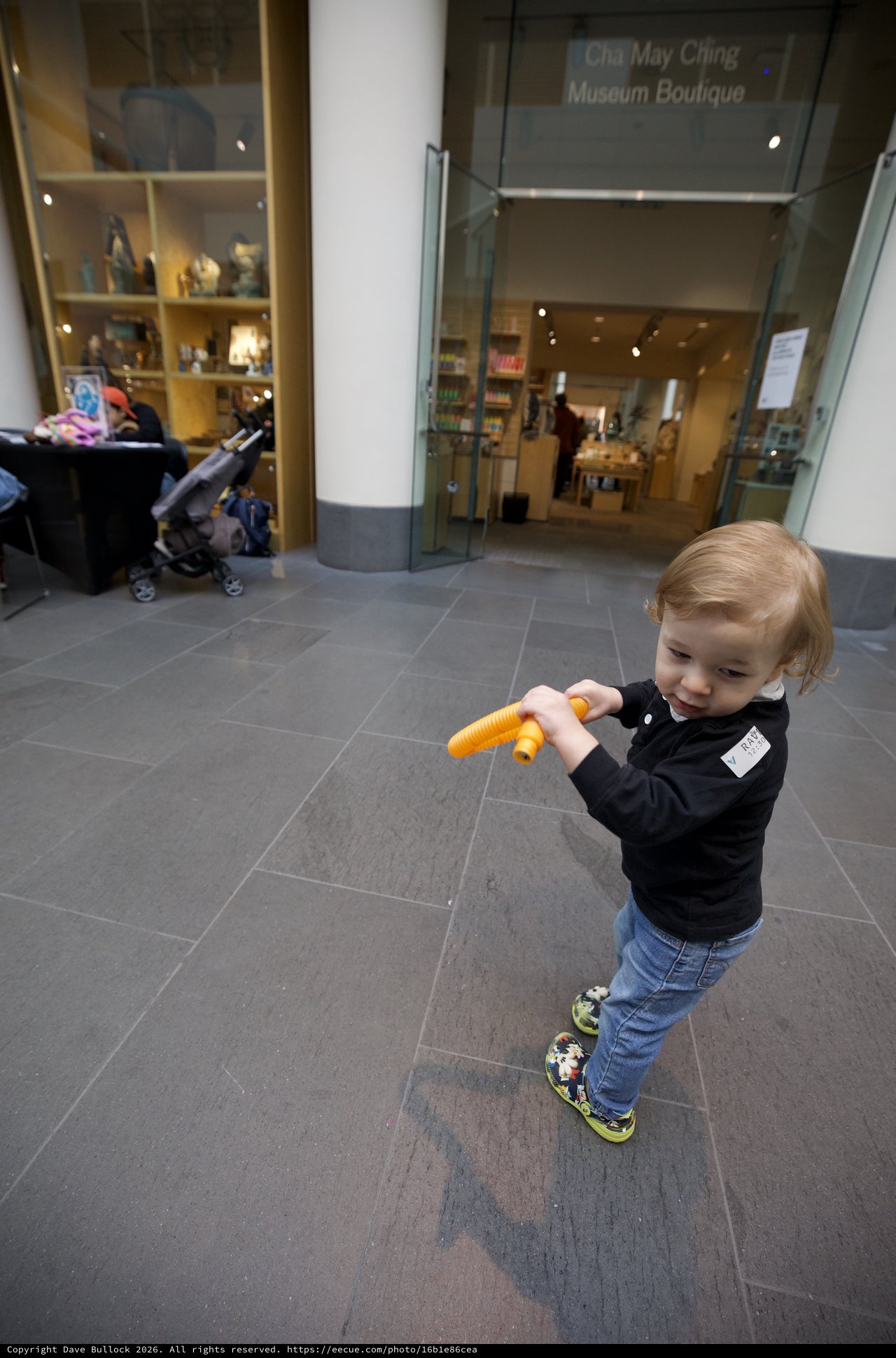Toddler with Toy at Asian Art Museum