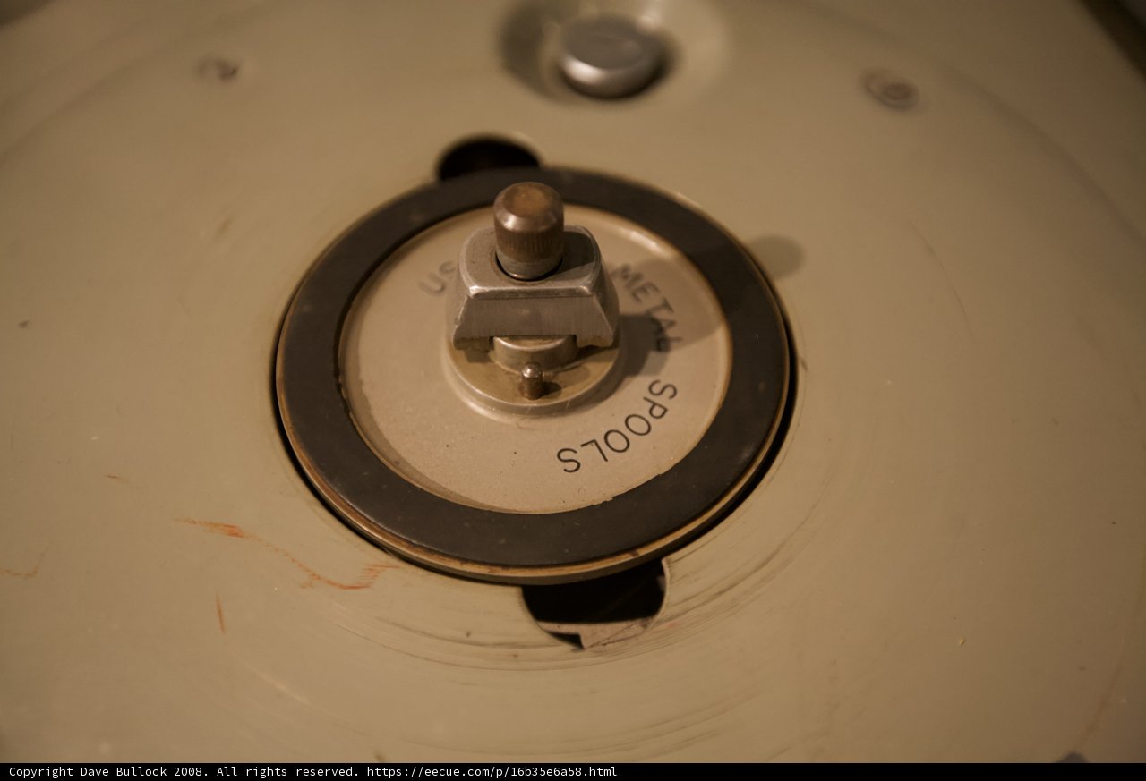 Close-up of machine spoke with sticker