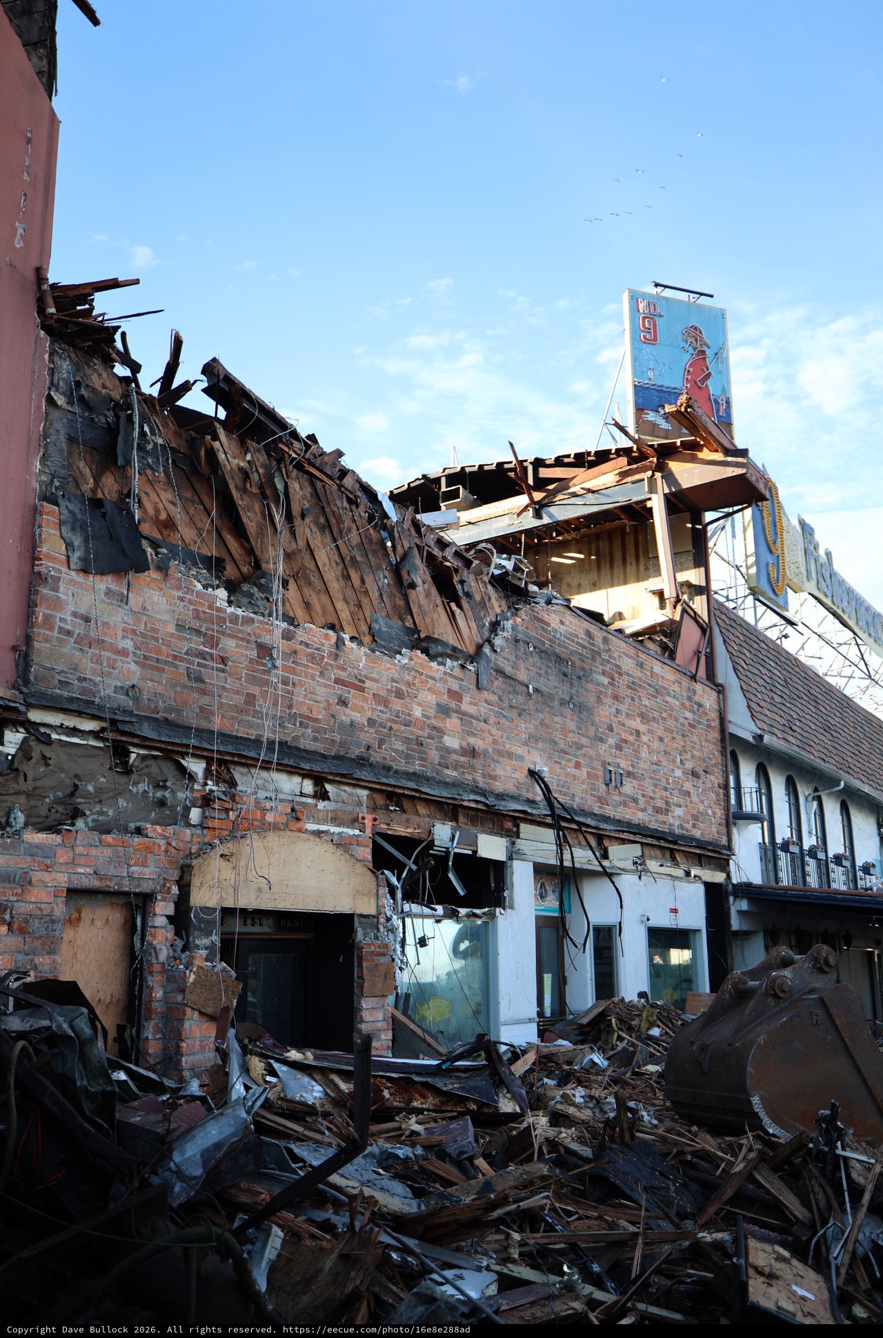 Aftermath of Building Destruction and Demolition Site