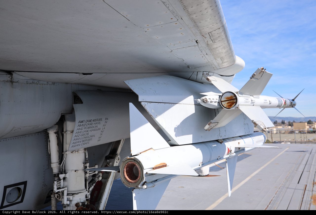 Air-to-Air Missiles on Military Fighter Aircraft Wing