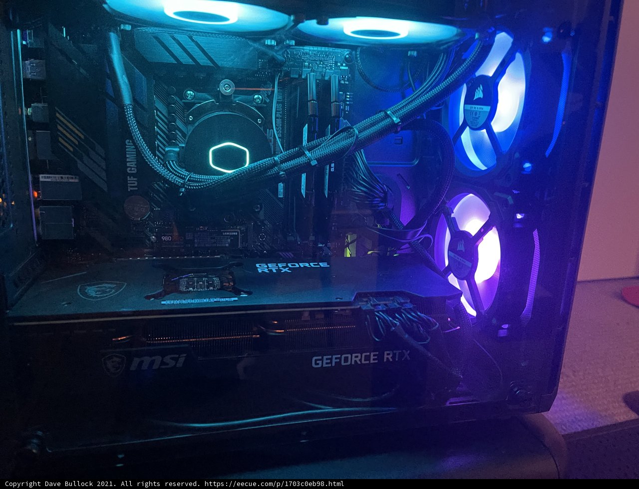 Blue Lighted Computer Case