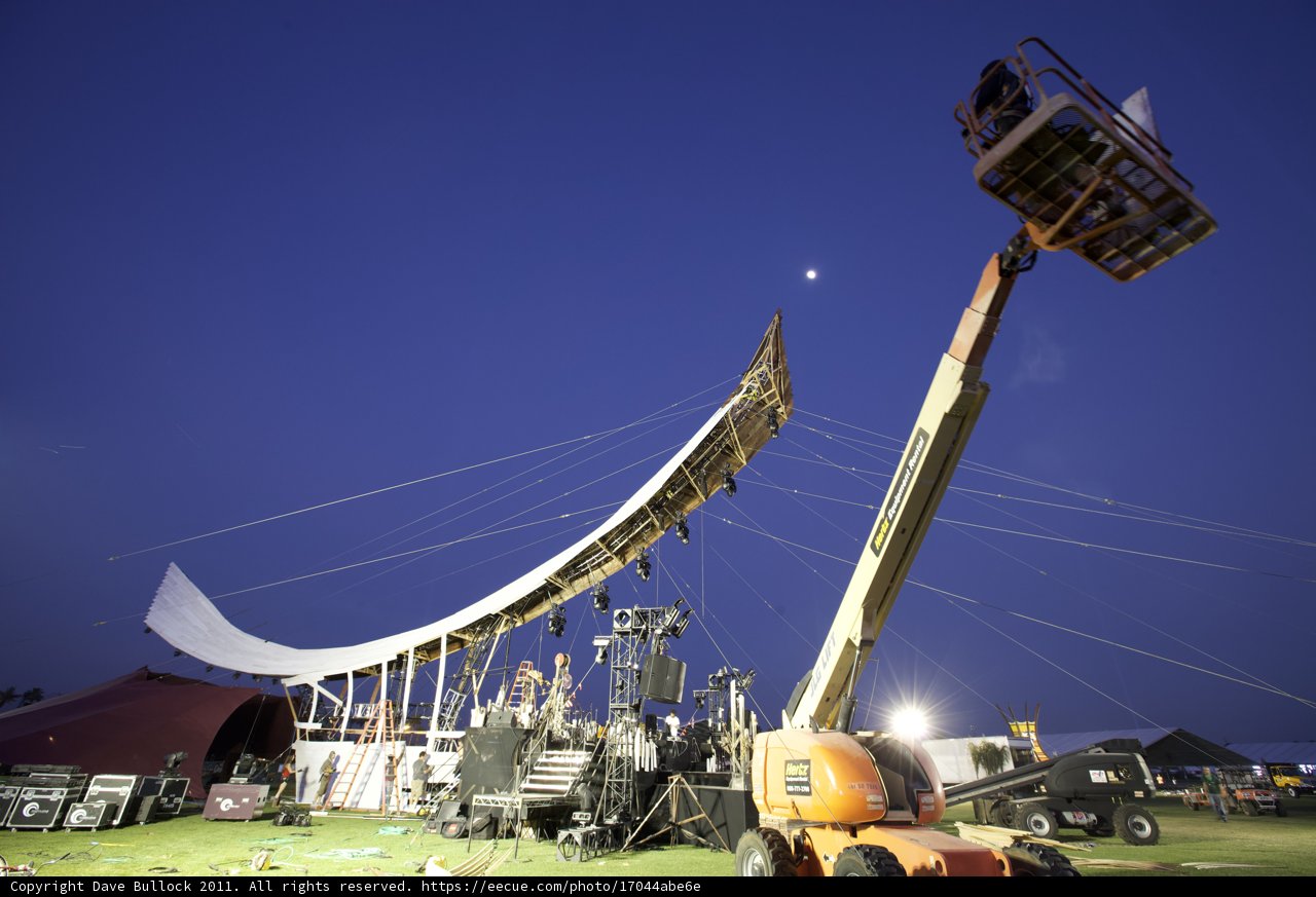 Nighttime Construction on Coachella Stage