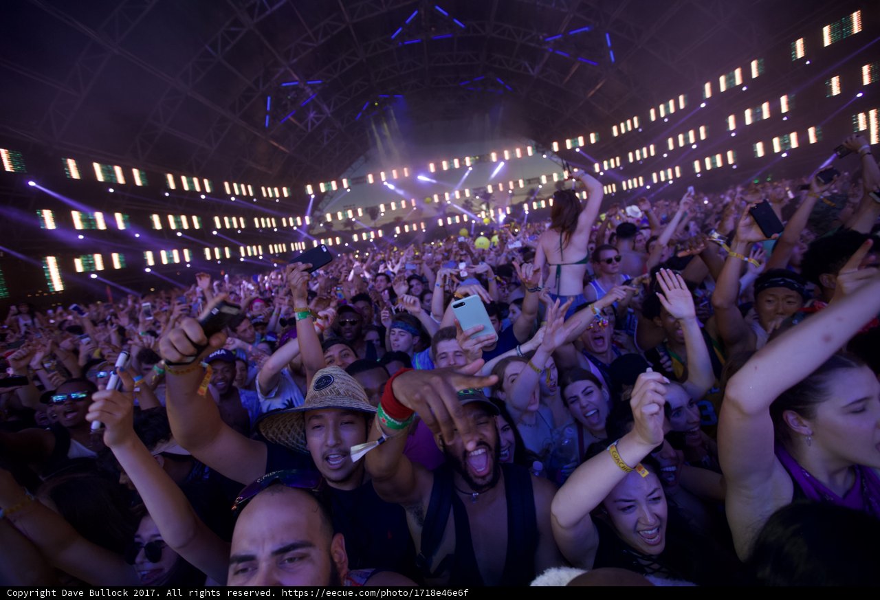Urban Concertgoers at Nightlife Event