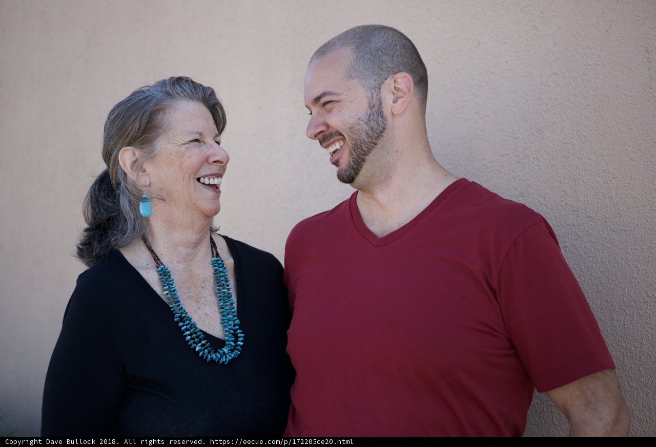 Smiling couple wearing unique jewelry