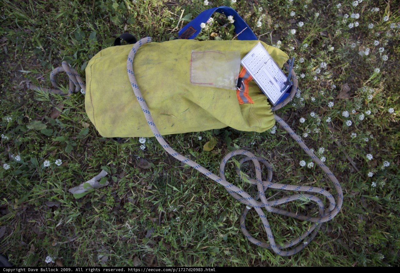 Yellow Bag with Rope and Tag