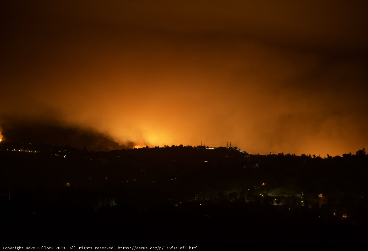 Flames Illuminate the Night Sky