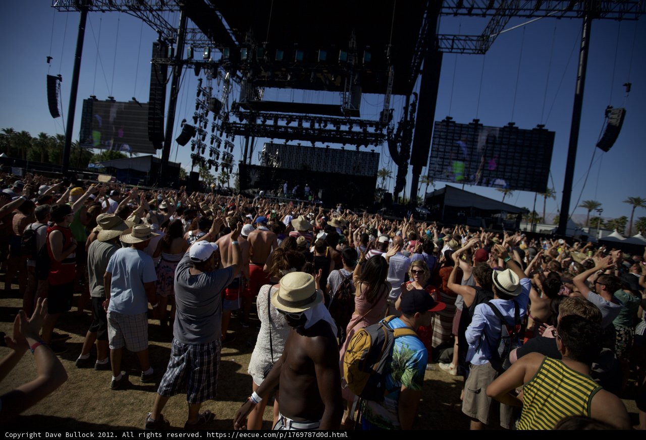 Concert Crowd at Coachella Music Festival