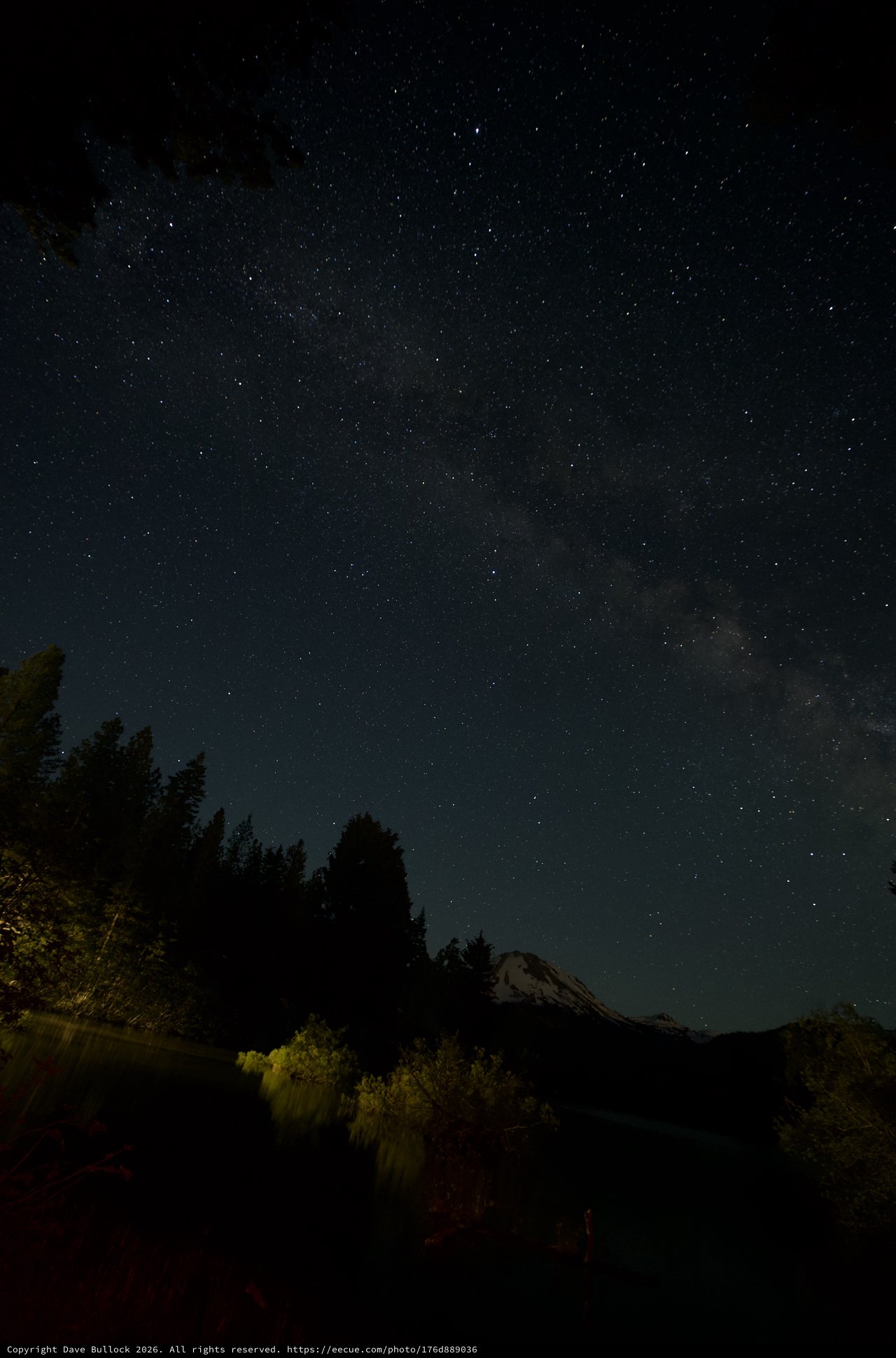 Milky Way Rising Over Mount Lassen at Midnight