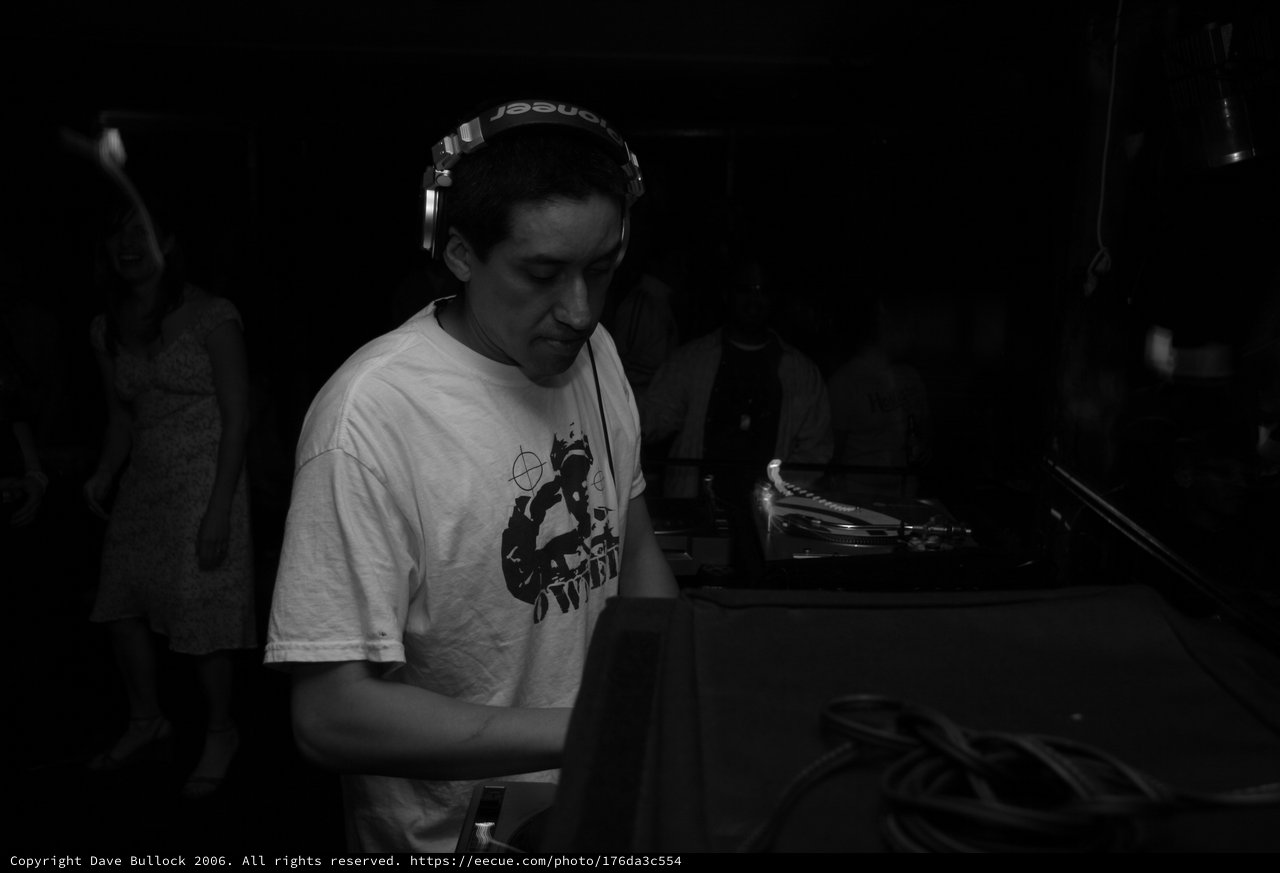 DJ Spinning Records at Underground Club Night