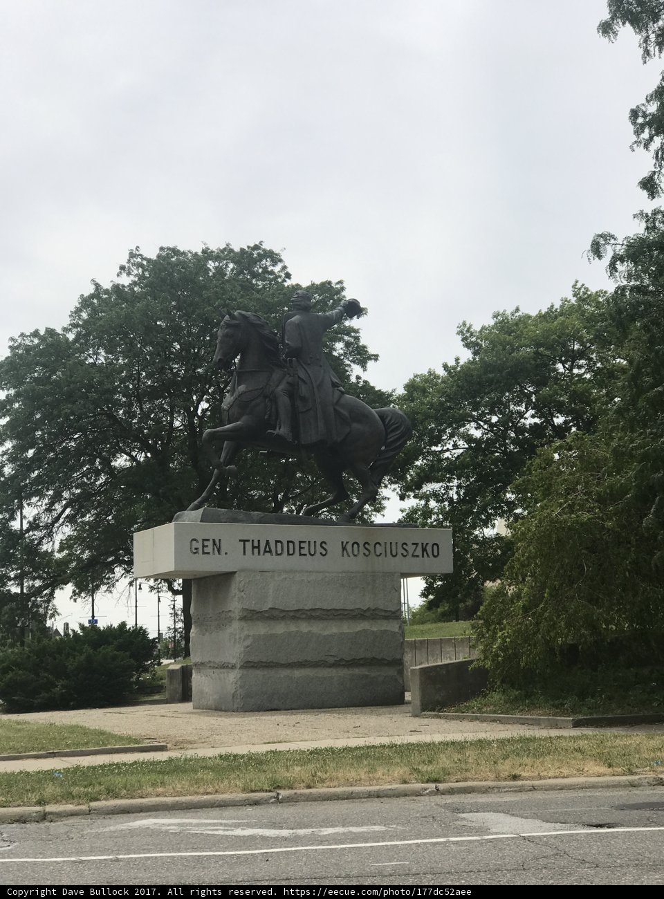 George Washington Monument and Tree at Michigan-Third