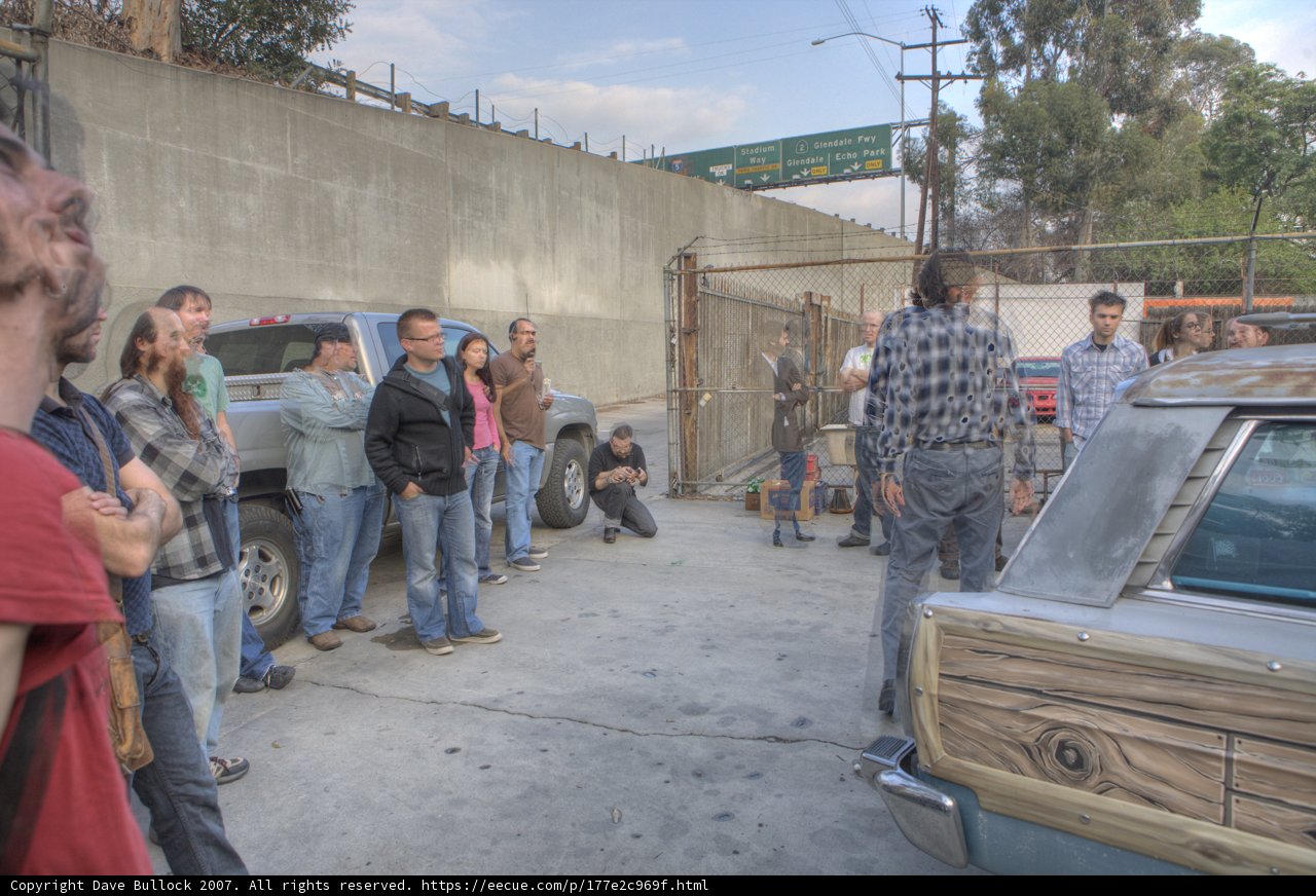 Gathering Around a Classic Car