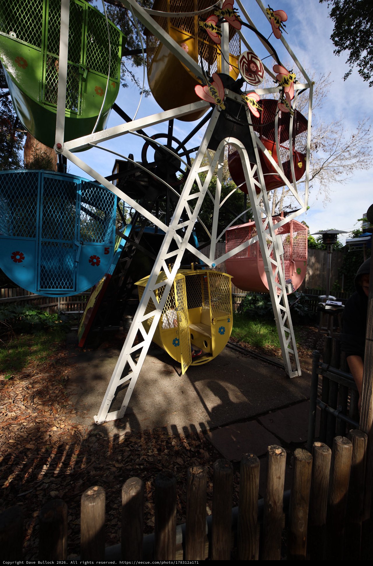Colorful Miniature Ferris Wheel in Backyard Setting