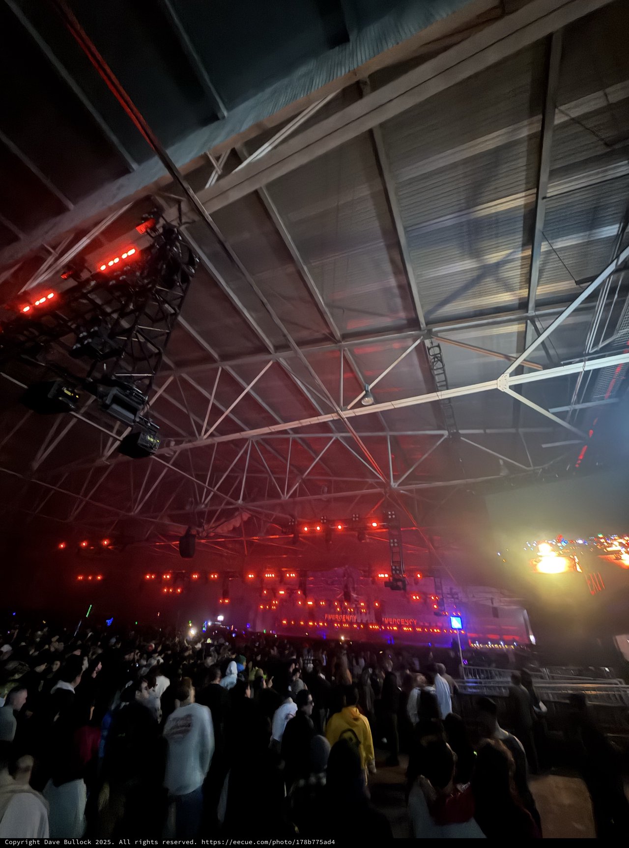 Red Stage Lights at Electronic Music Concert Venue