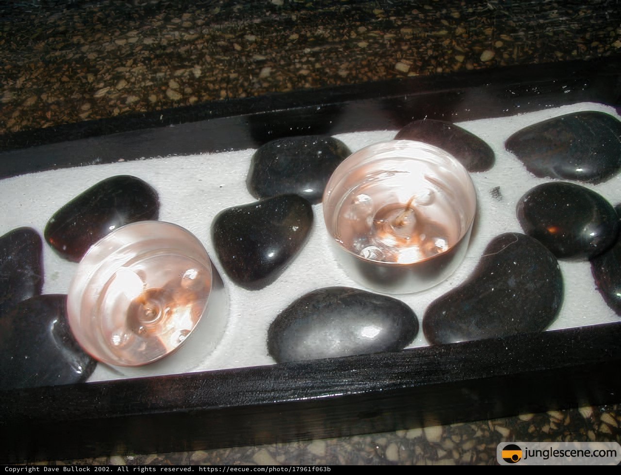 Black Pebble and Candle Tray