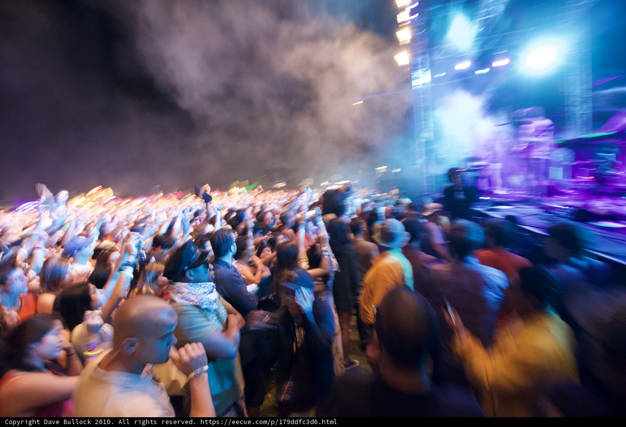 Smoke-filled Concert Crowd