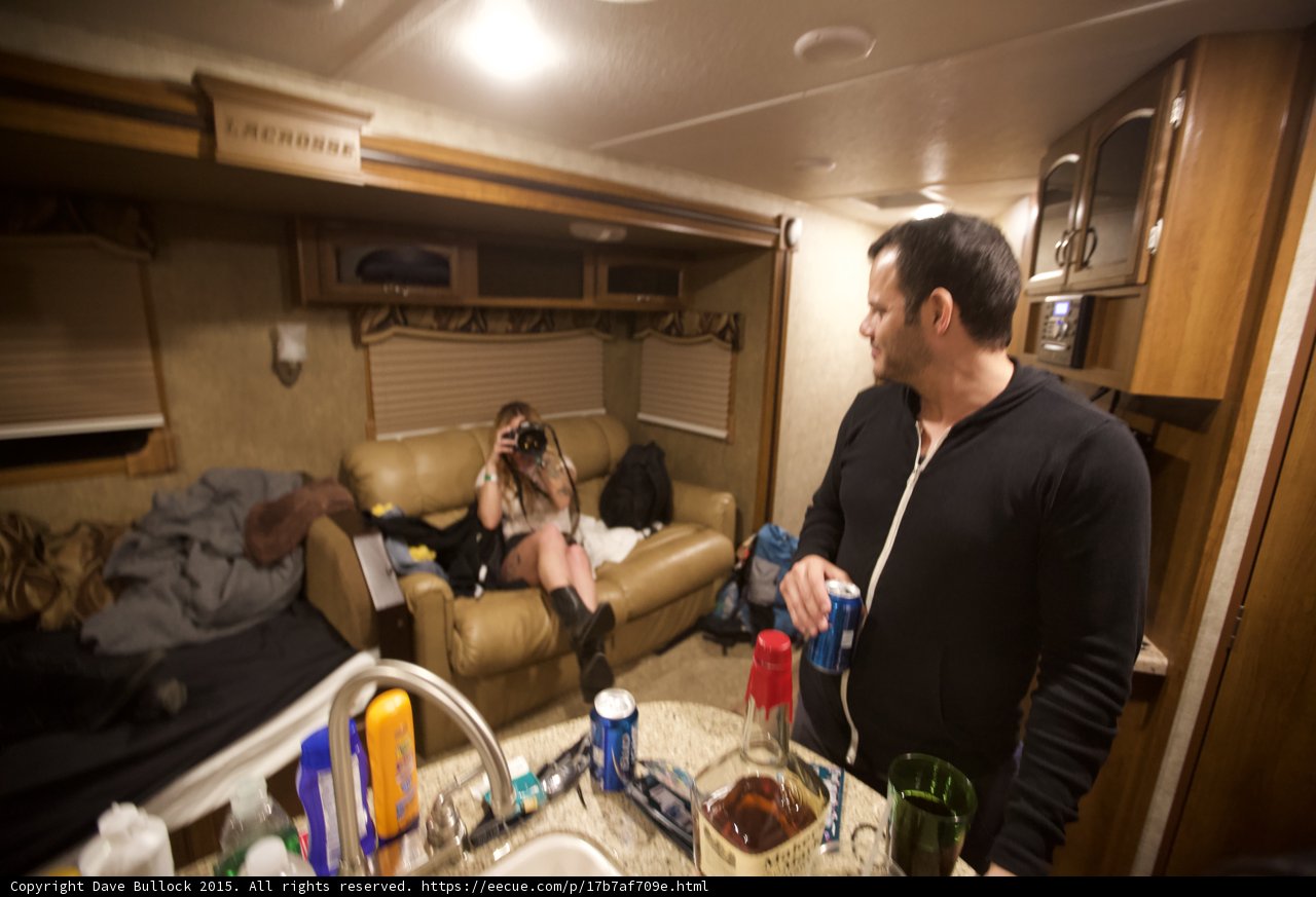 Relaxing in our RV at Coachella