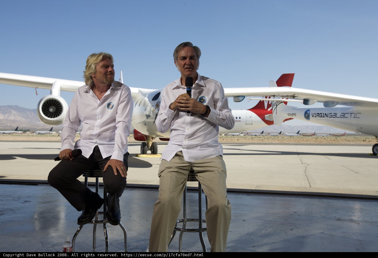 Richard Branson and Burt Rutan at the Airport with Virgin Galactic
