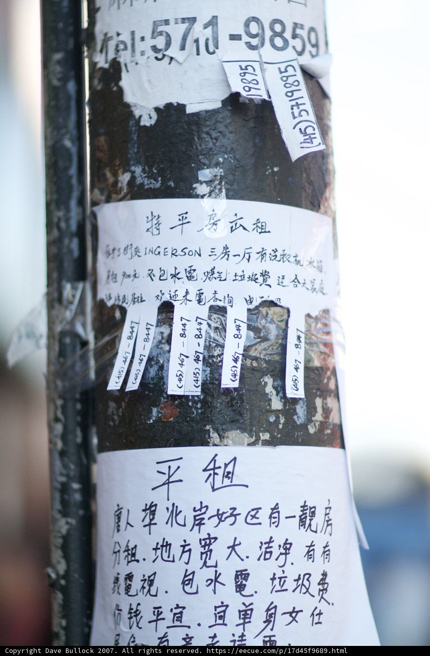 Chinese Calligraphy on a Pole