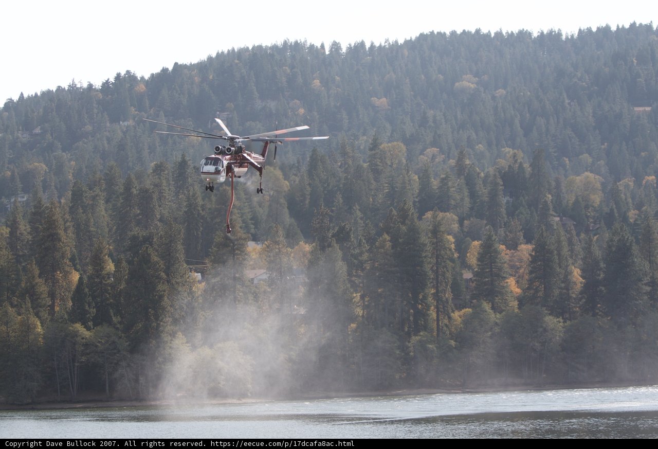 Helicopter Firefighting Over a Lake