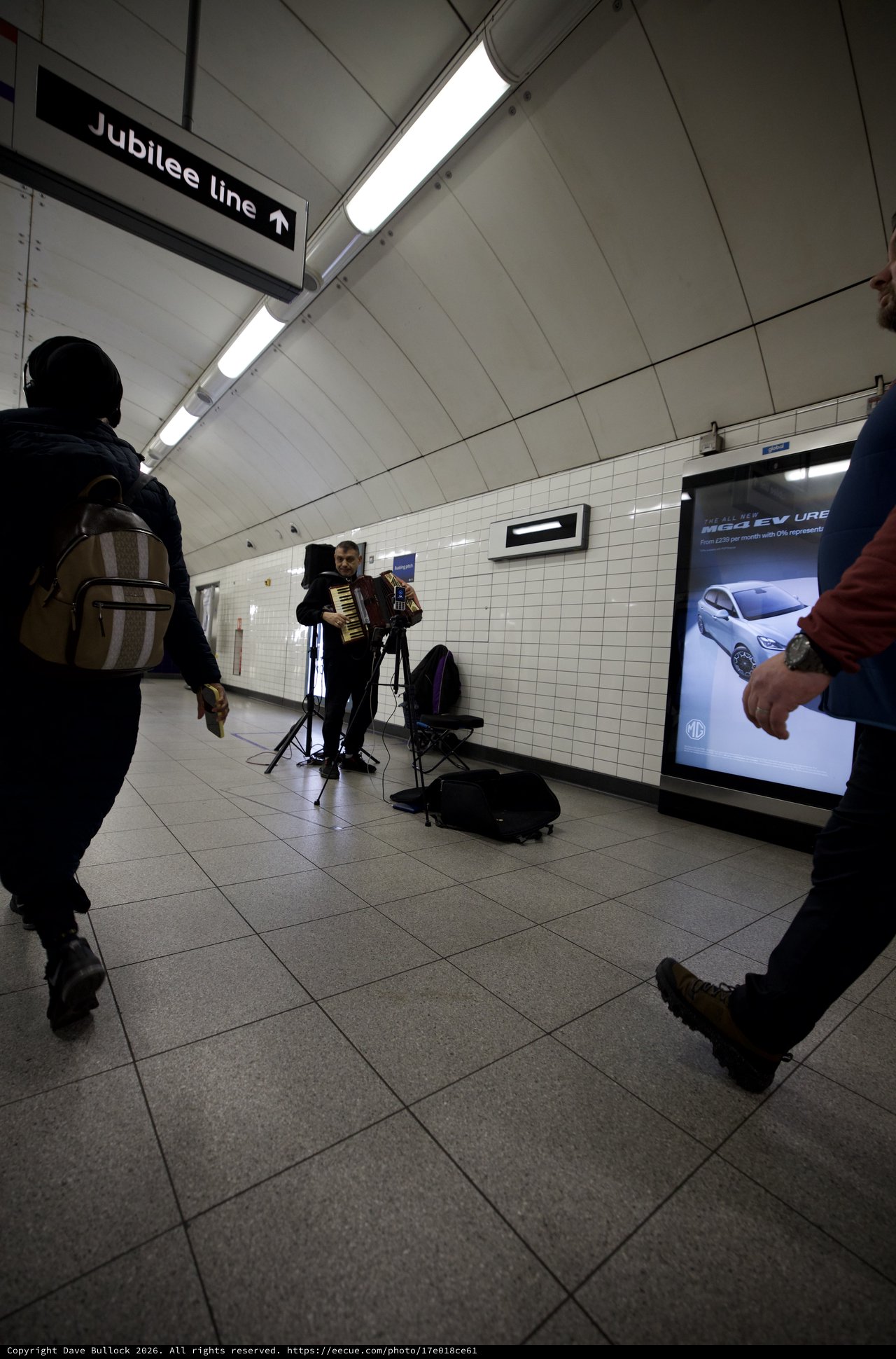 Street Musician Performing in London Underground Station