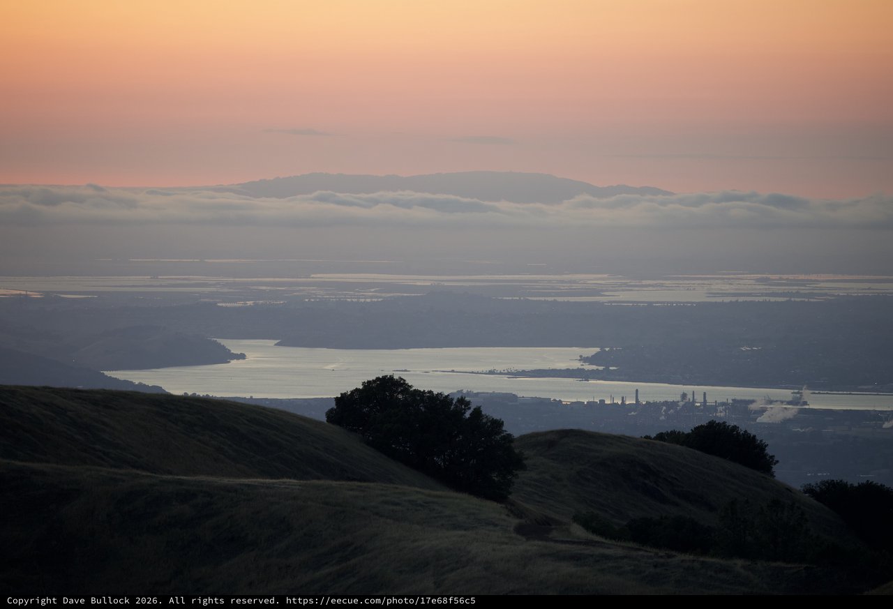 Golden Hour Twilight Over San Francisco Bay from Diablo