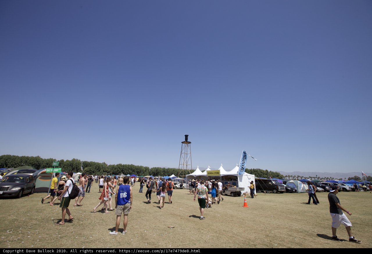 Crowd Walking on Airfield at Cochella Music Festival