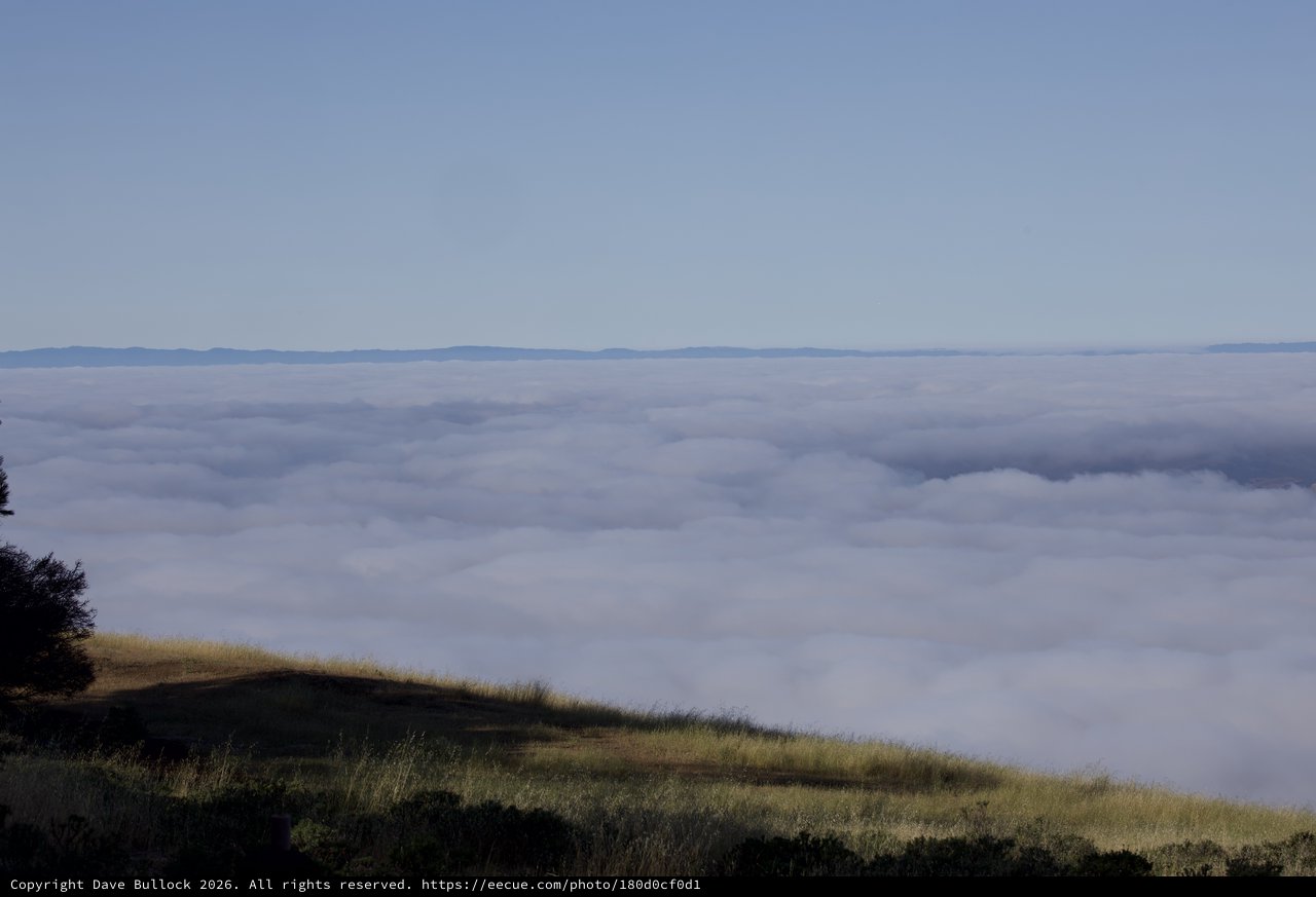 Sea of Clouds Swallows the Valley Below Mount Diablo