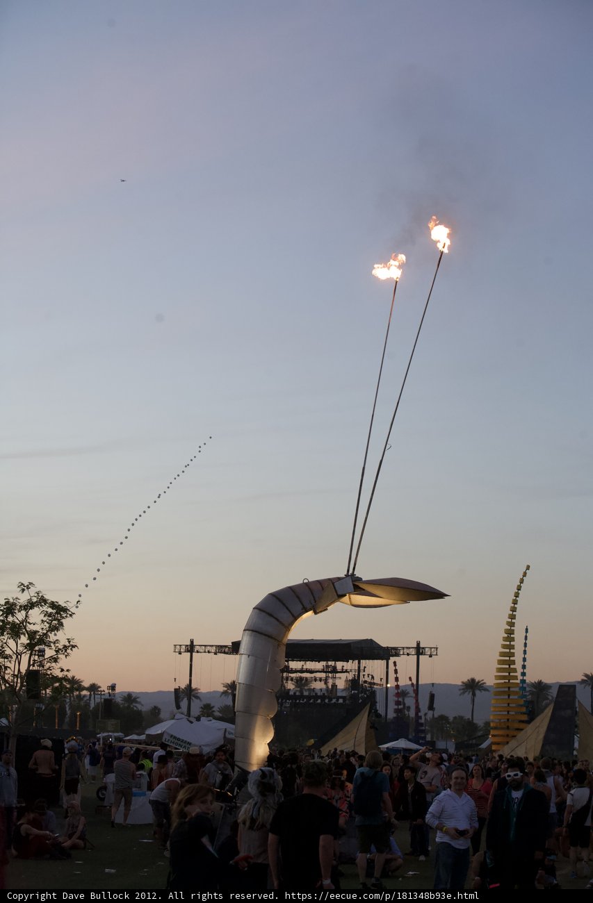 Flaming Sculpture at Coachella