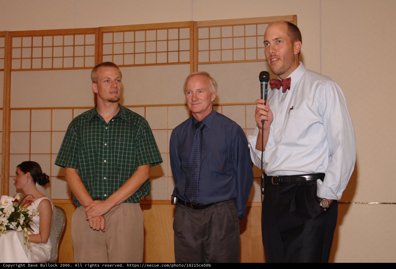 Wedding Reception Toast with Three Men Speaking