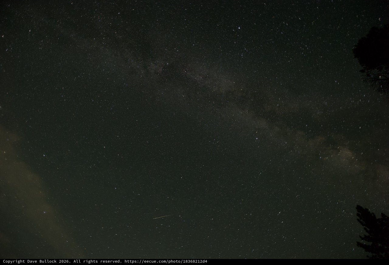 Milky Way Arches Over Lake Tahoe Night Sky