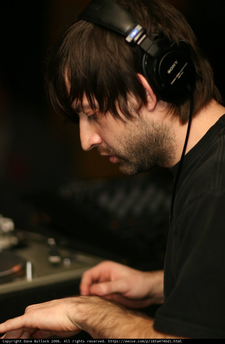 Grooving with his headphones on