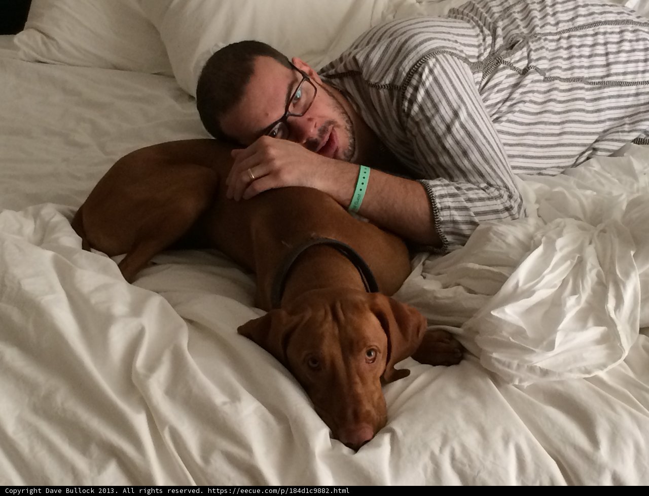 Resting with man's best friend