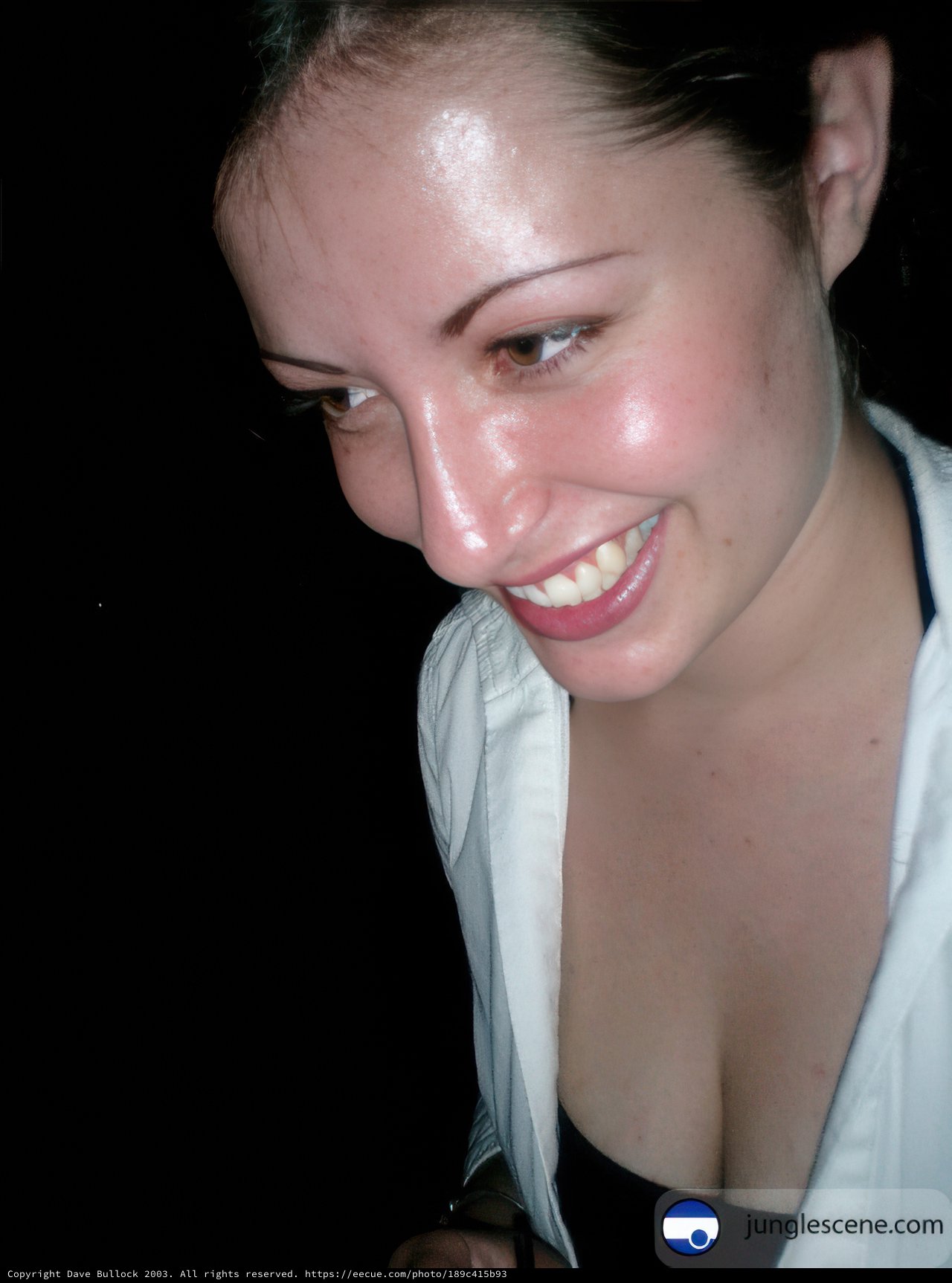 Smiling Alyjaa in White Shirt