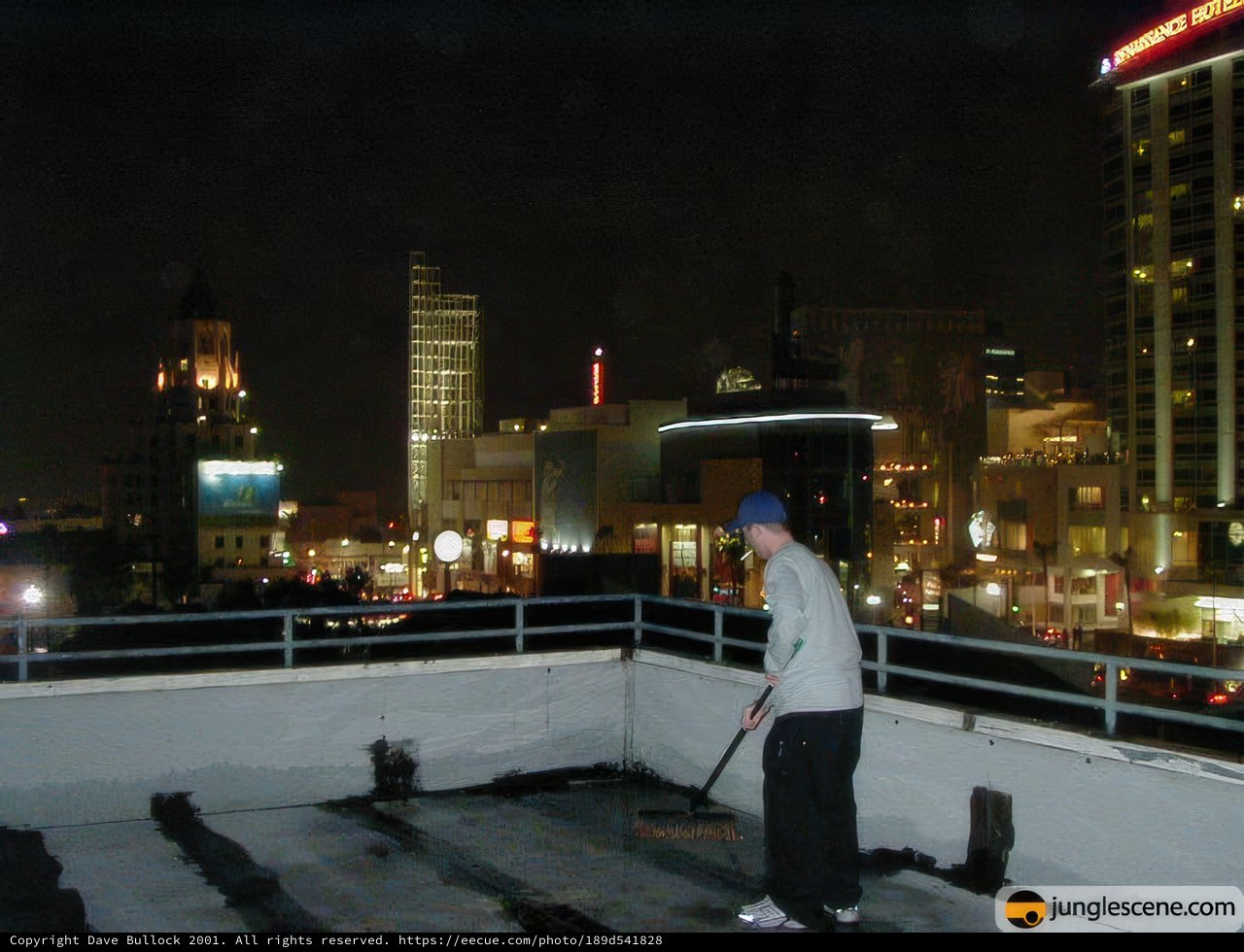 Night Cleaning in the City Sky