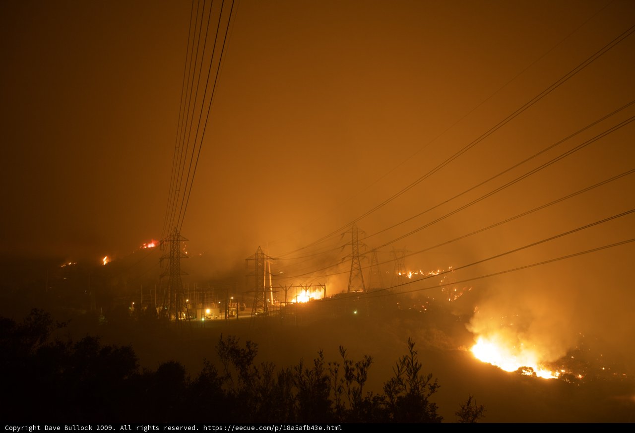 Station Fire Threatens Power Lines