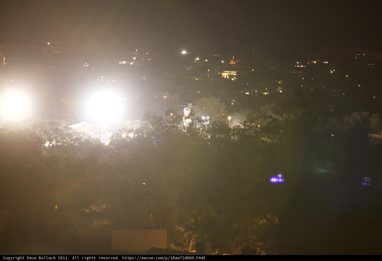 Stadium Lights Illuminate the Night Sky