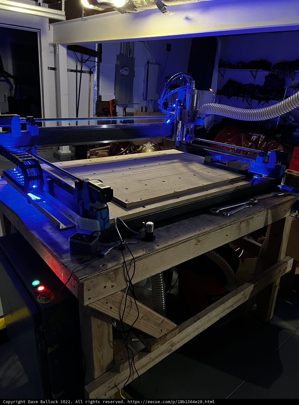 The Blue-Lit Machine at the Manufacturing Workshop