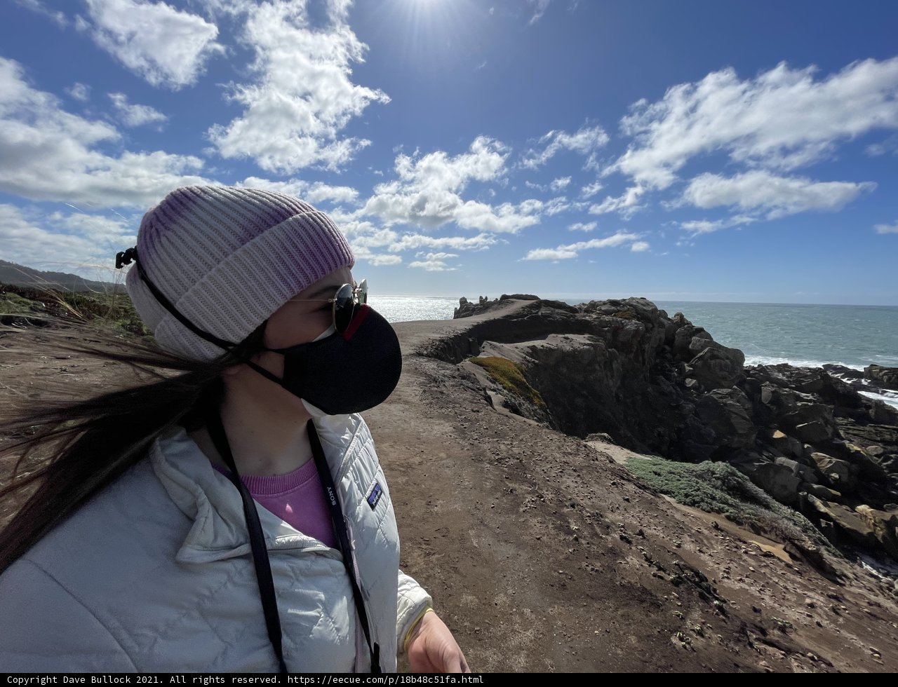 Woman in a Face Mask Takes on a Rocky Trail