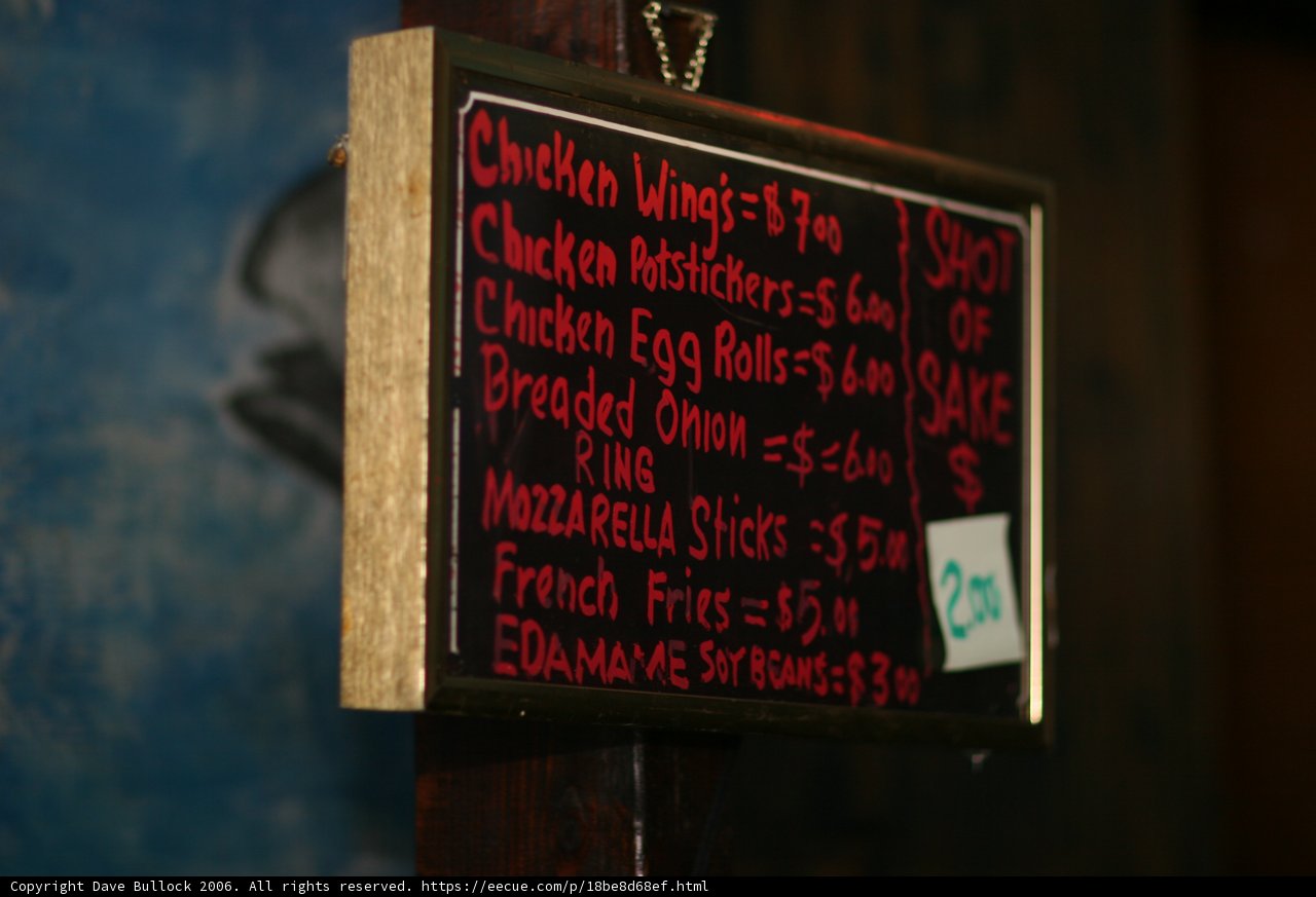 Menu on a Wall