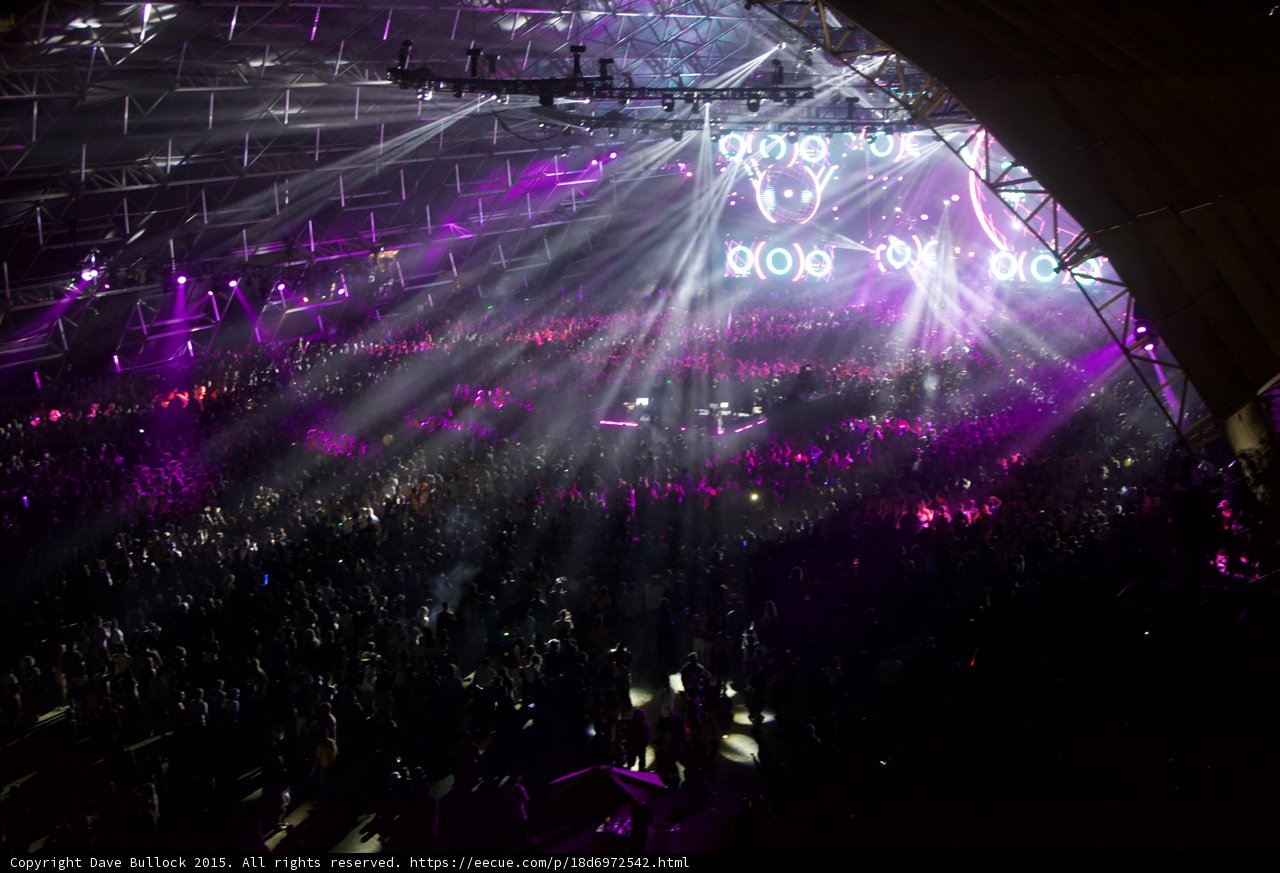 Lights and Lively Crowd at Coachella
