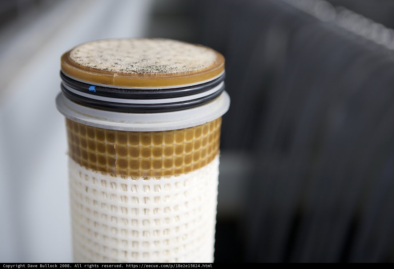 Water tank filter up close