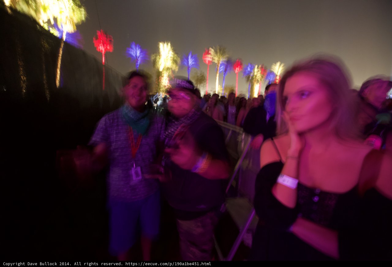 Blurry Nightlife at Coachella Music Festival