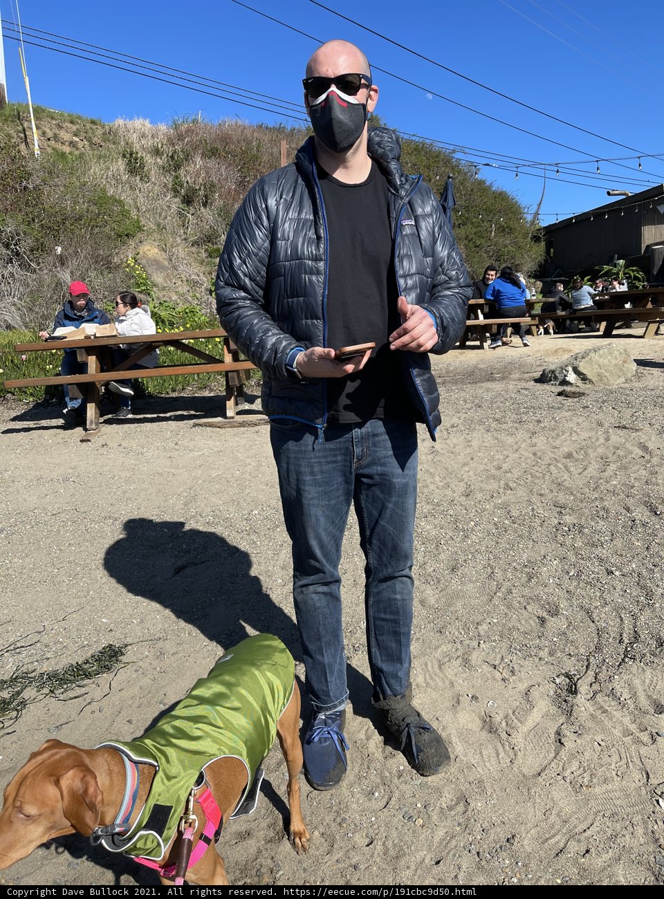 Masked Man on Bodega Beach