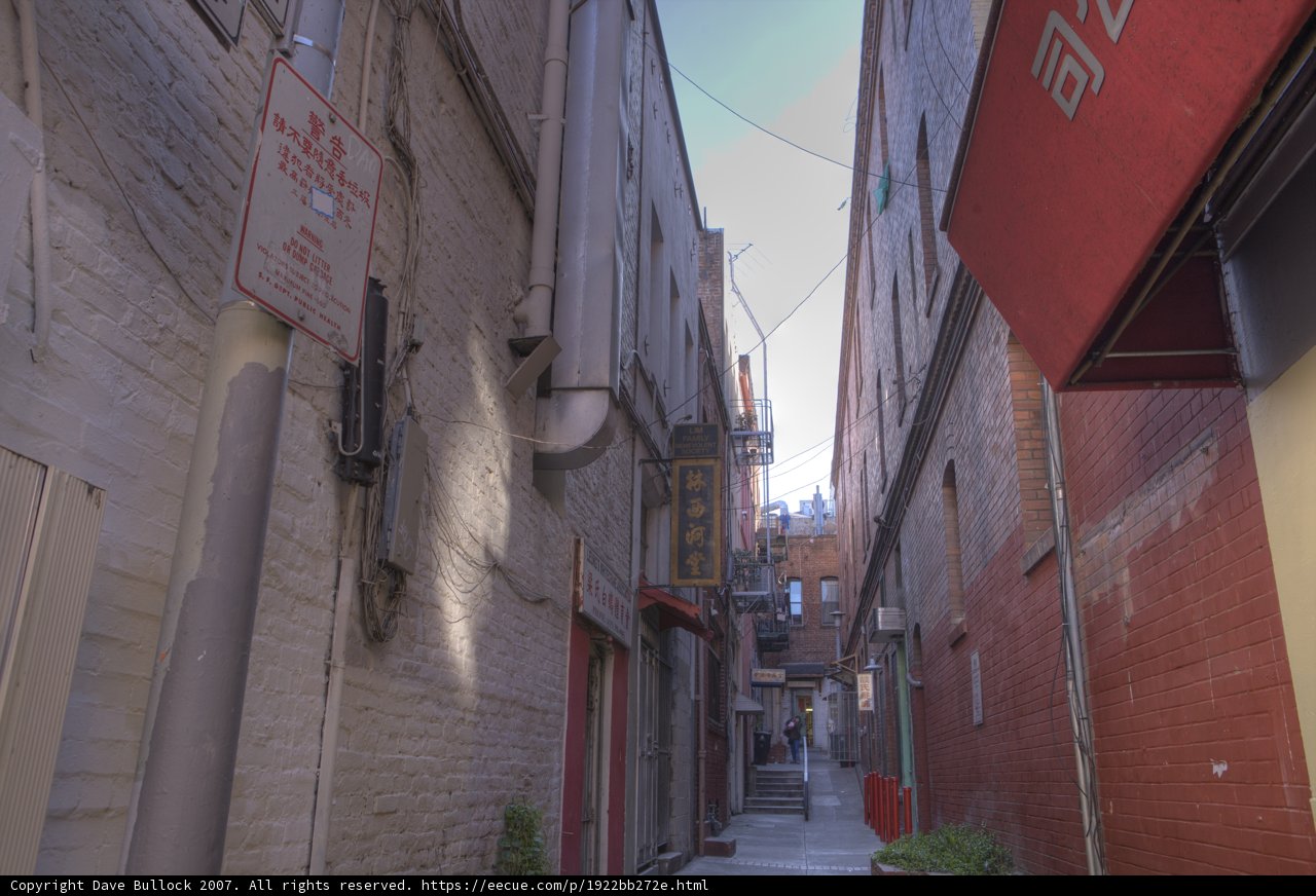Red Sign in the Urban Alley